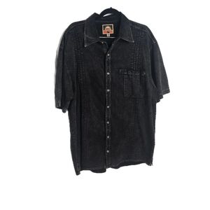 FPC Farthest Point Casual Button Black Men's Shirt Pocket Peruvian Cotton - XXL